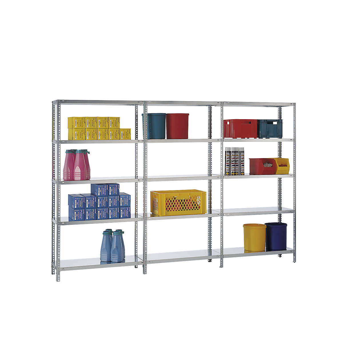 Bolt-together shelf unit, light duty, zinc plated – eurokraft pro (Product illustration 3)-2