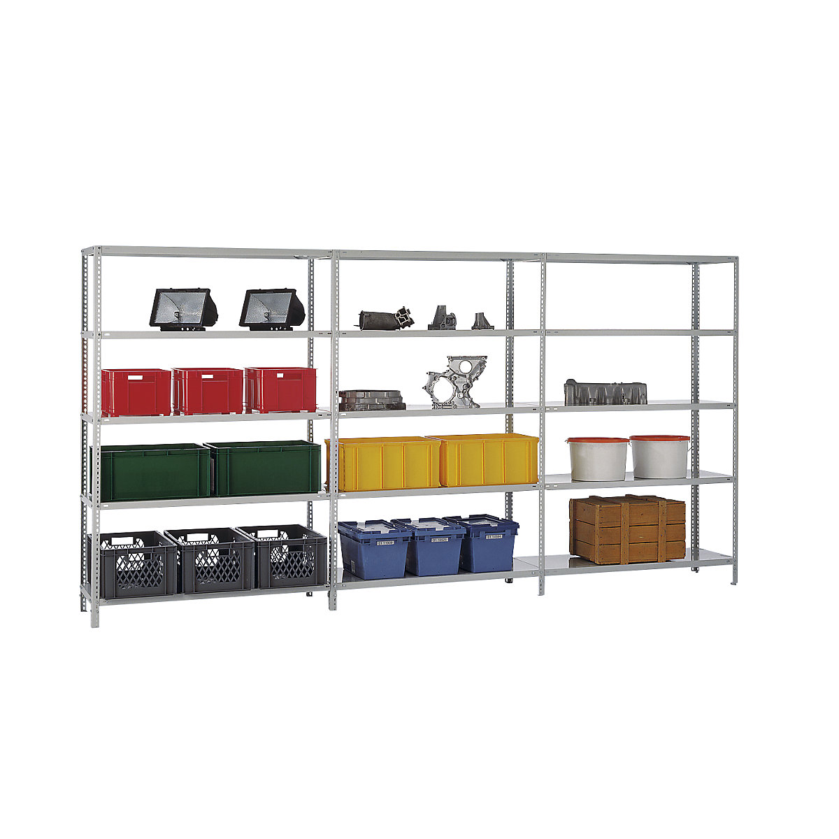 Bolt-together shelf unit, light duty, zinc plated – eurokraft pro (Product illustration 4)-3