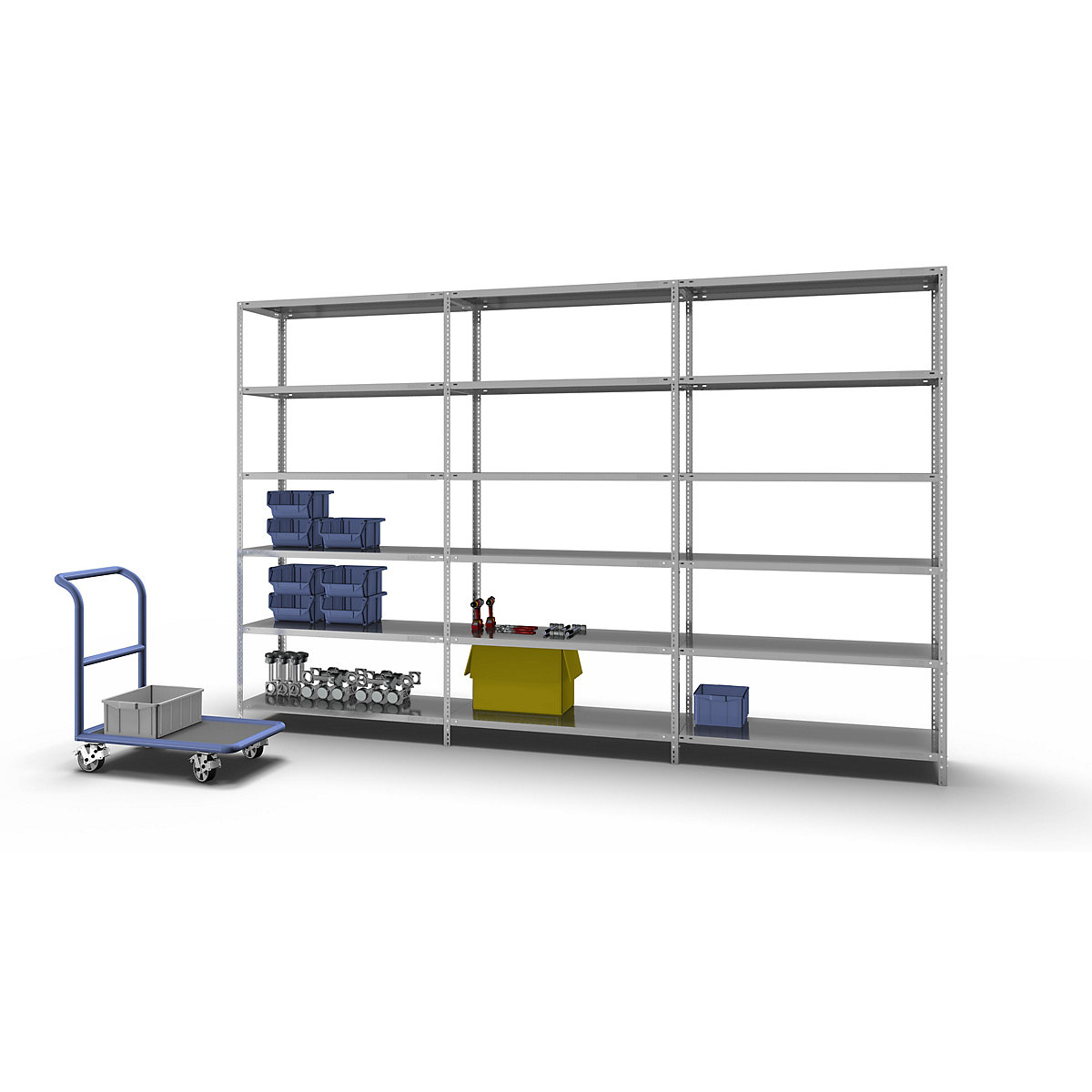 Bolt-together shelf unit, light duty, zinc plated – eurokraft pro (Product illustration 2)-1