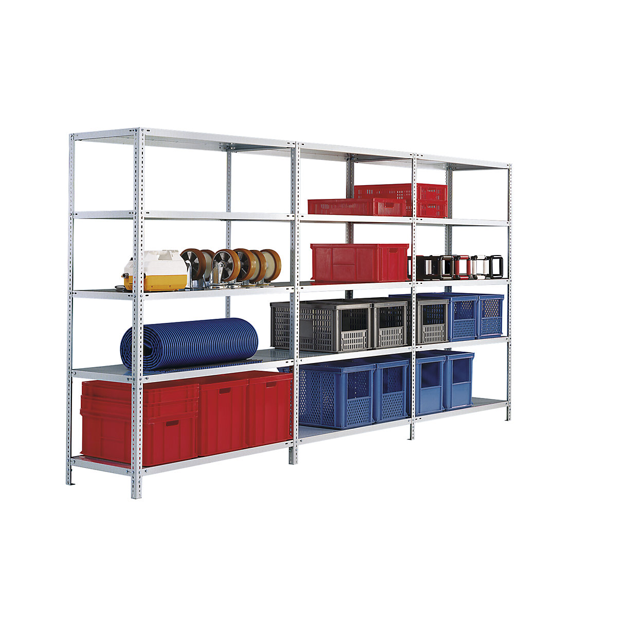 Bolt-together storage shelving, RAL 7035, medium duty – eurokraft pro (Product illustration 2)-1