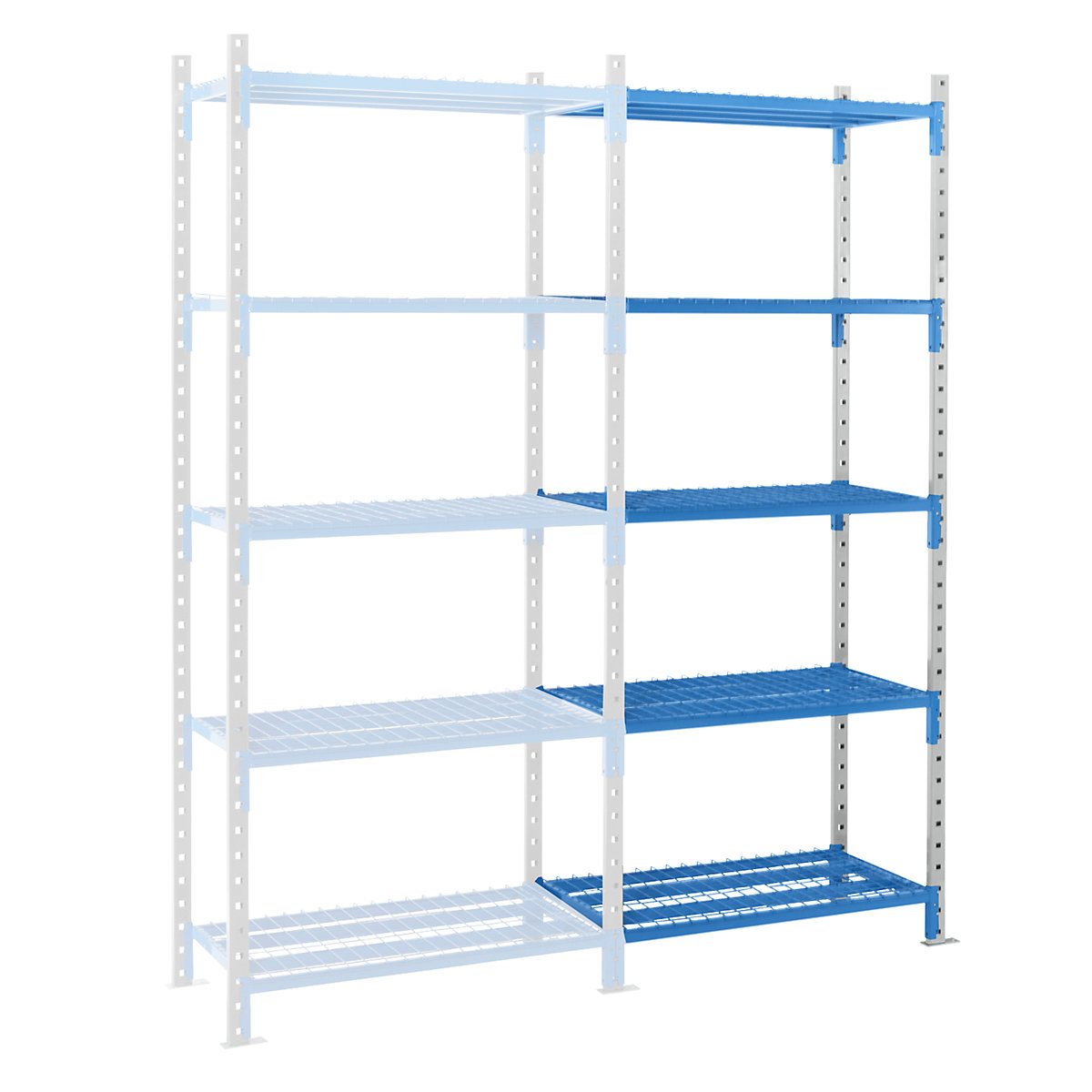 Boltless mesh shelf unit