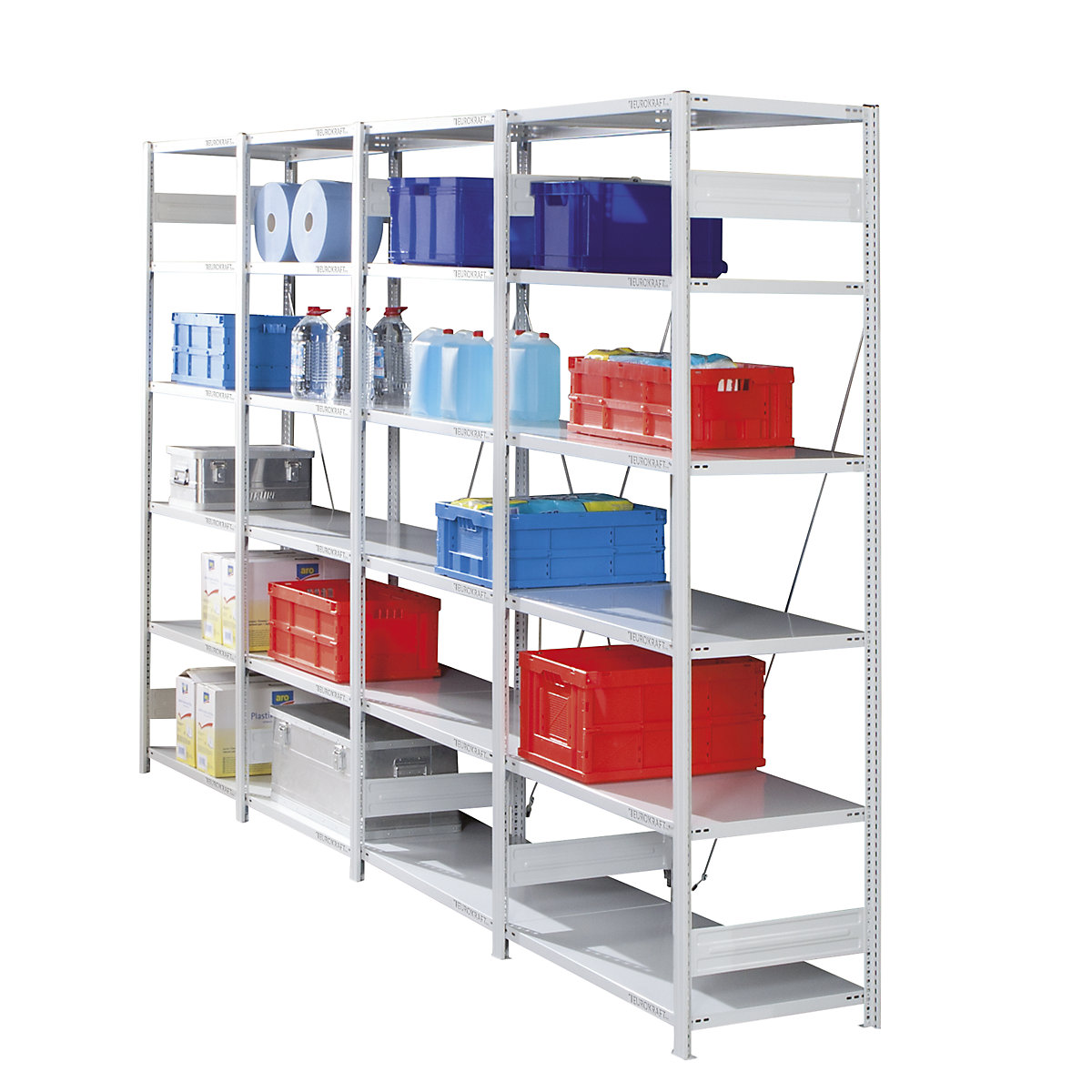 Boltless storage shelving unit, RAL 7035, medium duty – eurokraft pro (Product illustration 2)-1