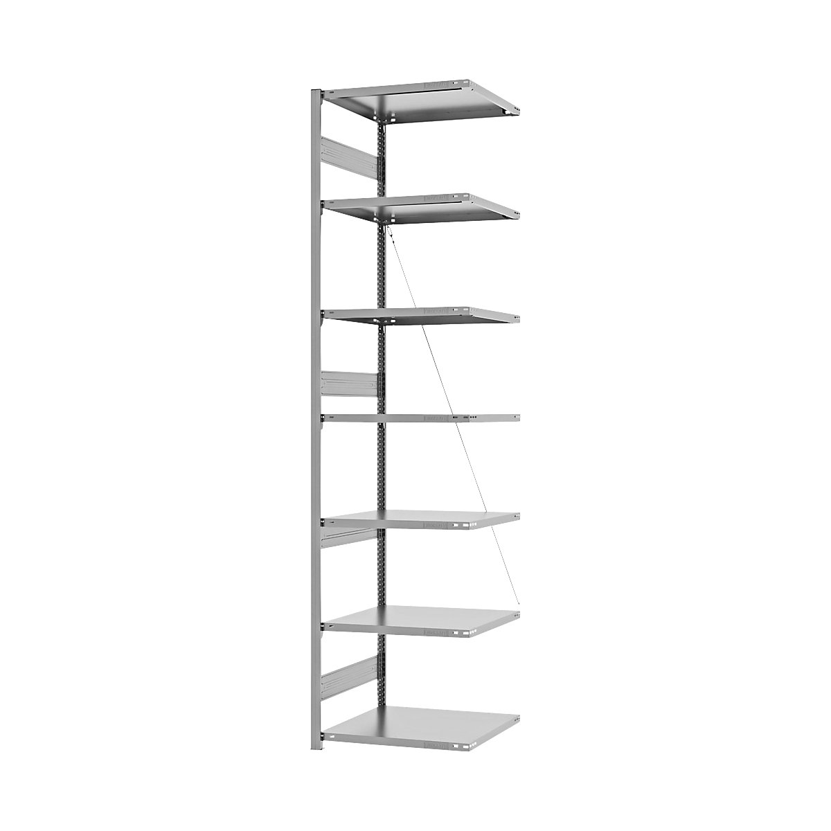Boltless storage shelving unit, zinc plated, heavy duty – eurokraft pro