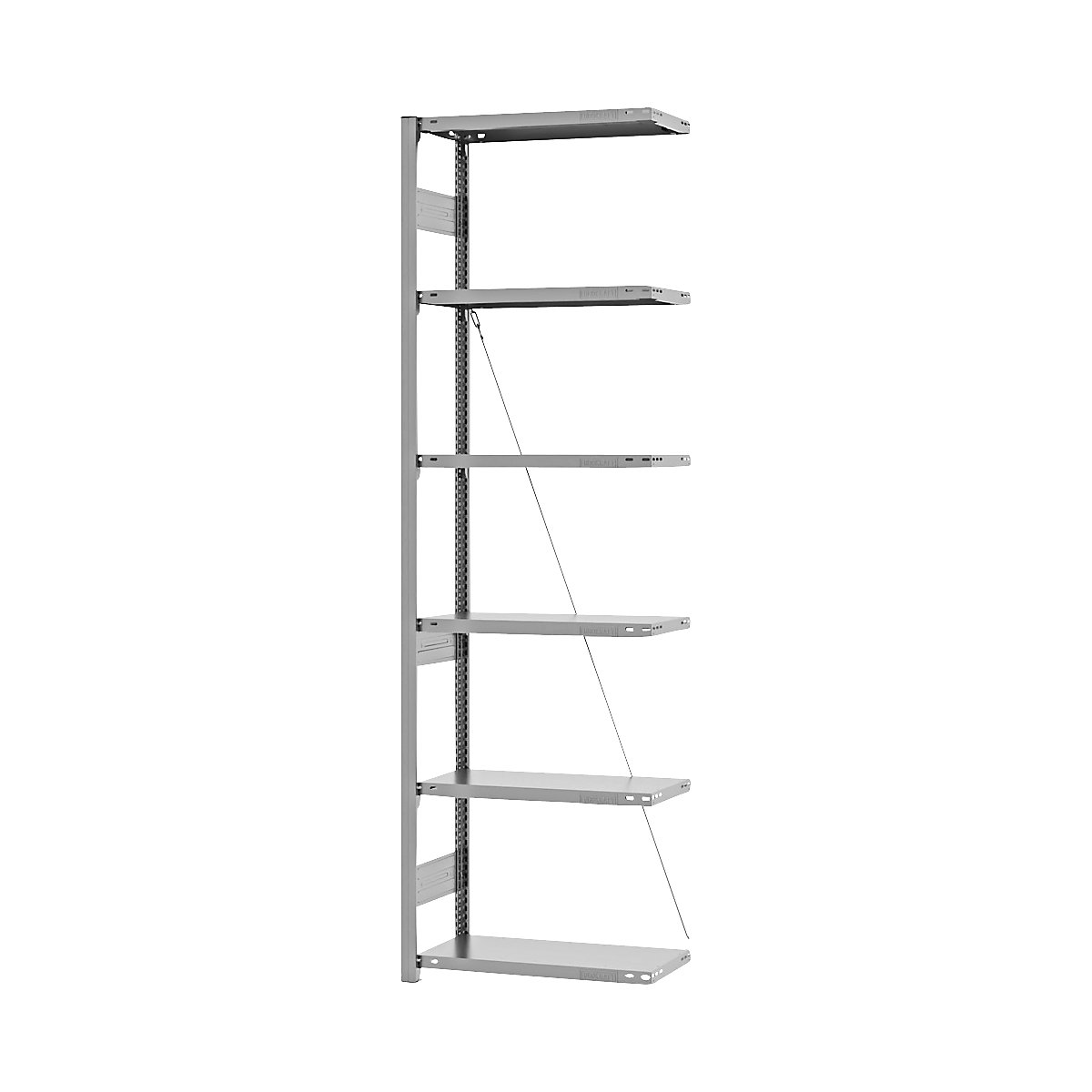Boltless storage shelving unit, zinc plated, heavy duty – eurokraft pro