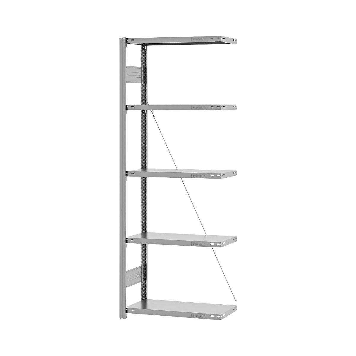 Boltless storage shelving unit, zinc plated, light duty – eurokraft pro
