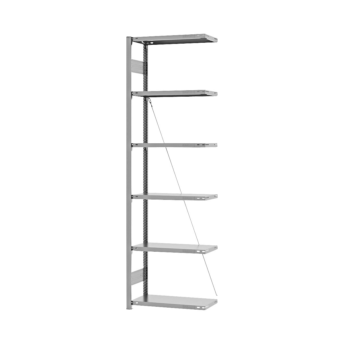 Boltless storage shelving unit, zinc plated, light duty – eurokraft pro