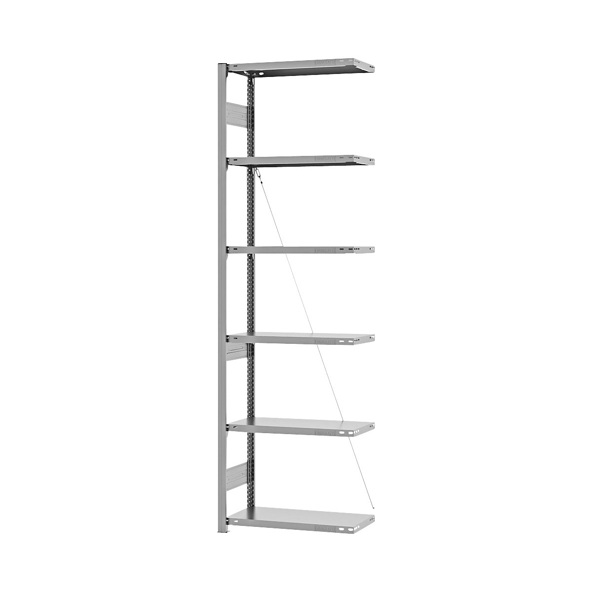 Boltless storage shelving unit, zinc plated, medium duty – eurokraft pro
