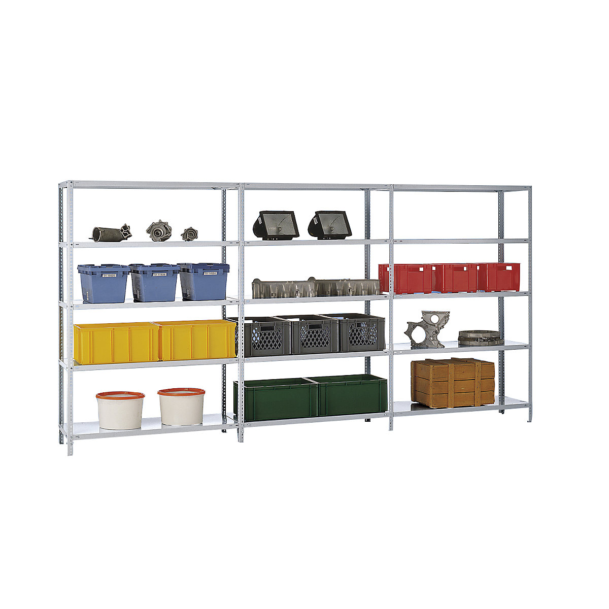 Complete bolt-together shelf unit, light duty, zinc plated – eurokraft pro (Product illustration 2)-1