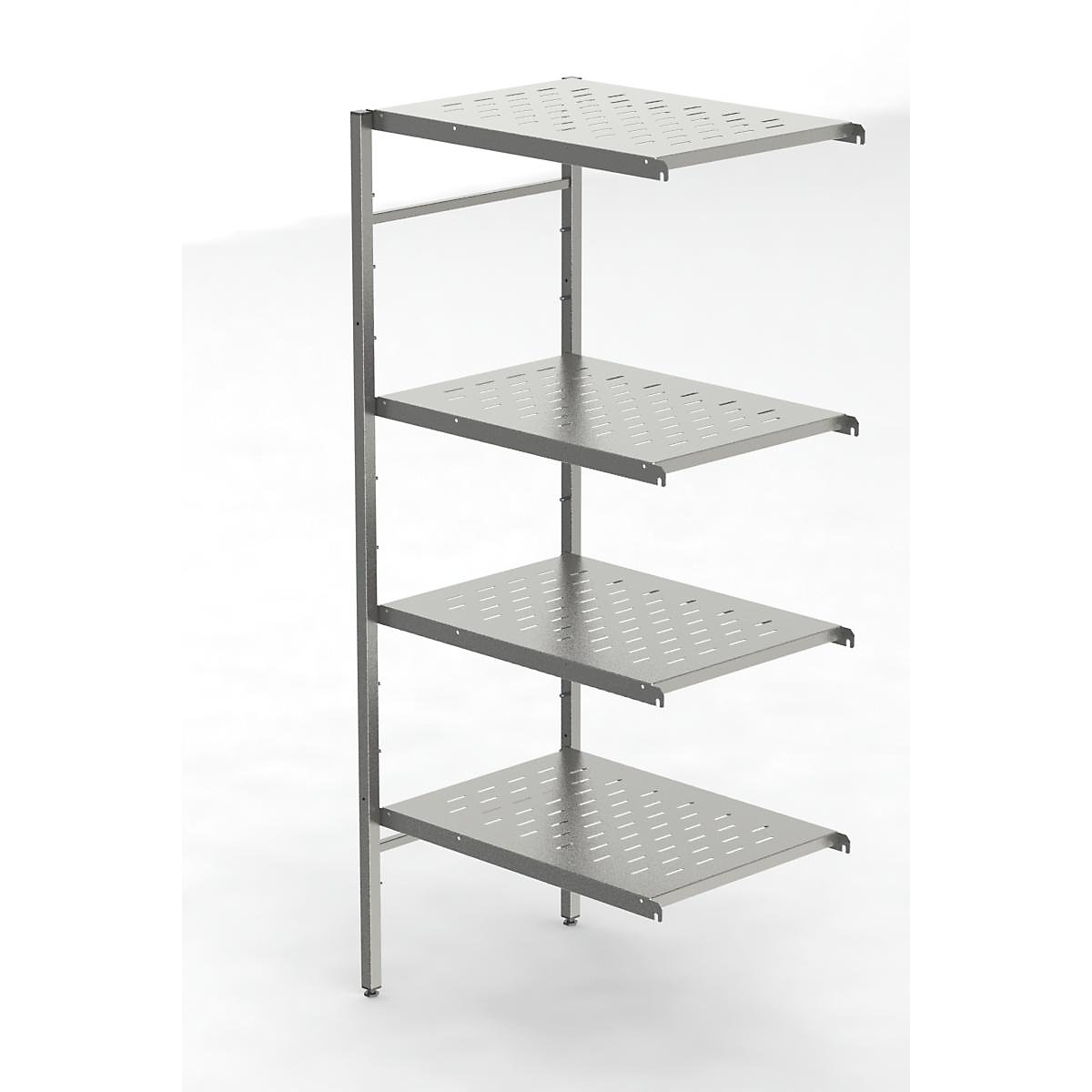 Stainless steel boltless shelf unit, 4 perforated shelves (Product illustration 2)-1