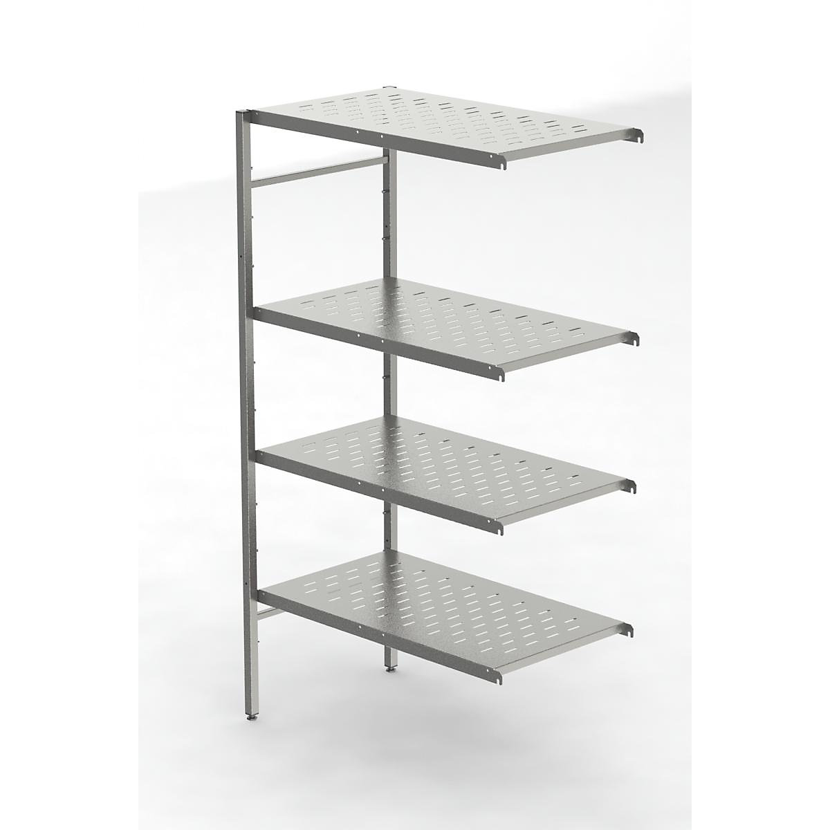 Stainless steel boltless shelf unit, 4 perforated shelves (Product illustration 2)-1