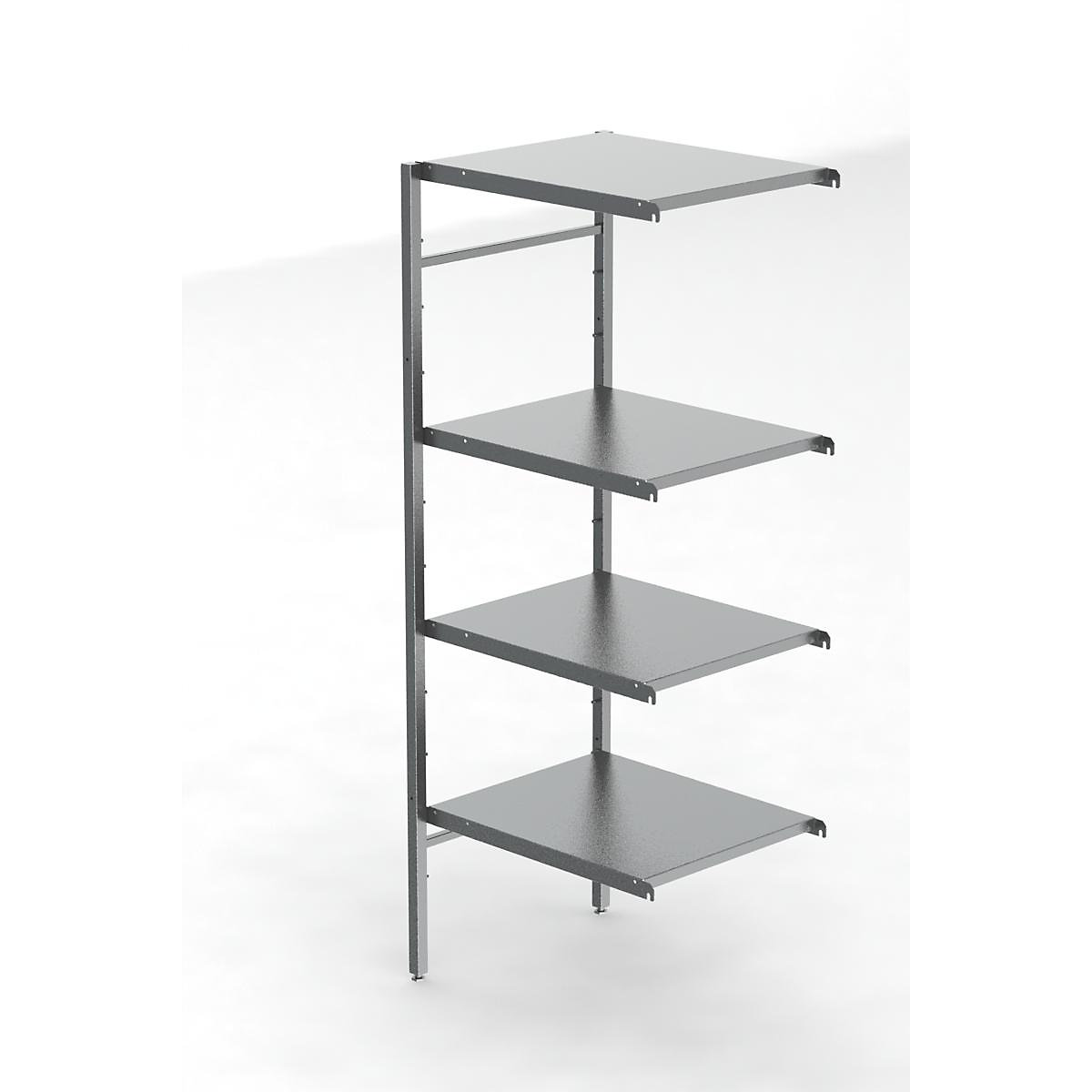 Stainless steel boltless shelf unit, 4 smooth shelves (Product illustration 2)-1