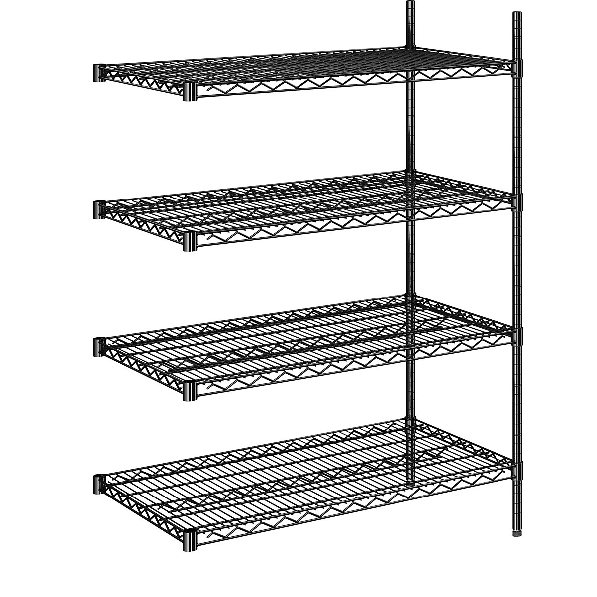 Steel wire mesh shelf unit, black