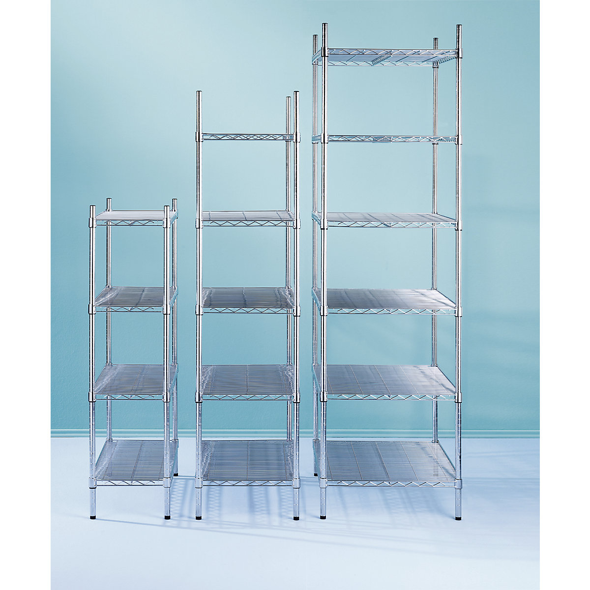 Steel wire mesh shelf unit, chrome plated (Product illustration 4)-3