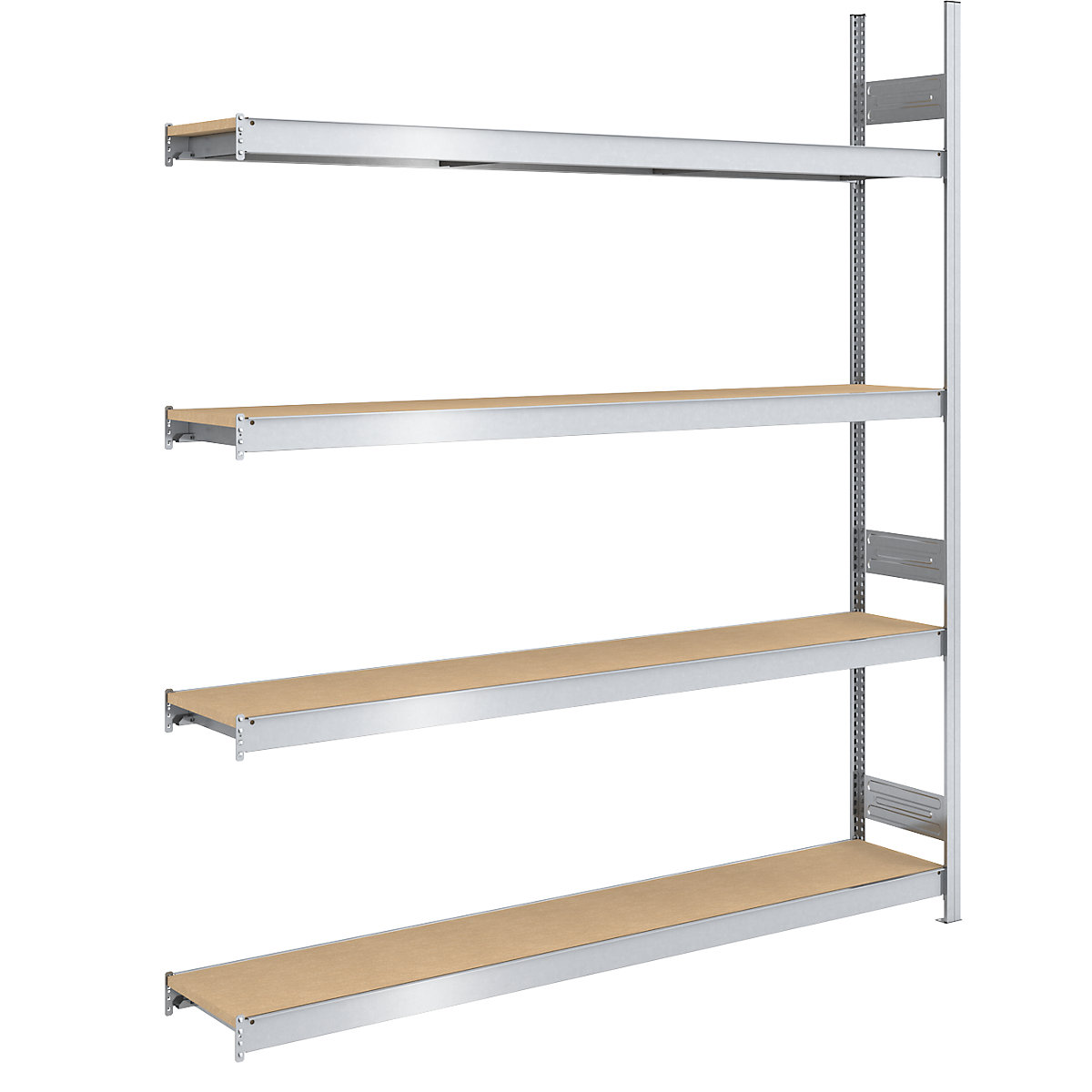 Wide span boltless shelf unit chipboard panels - hofe