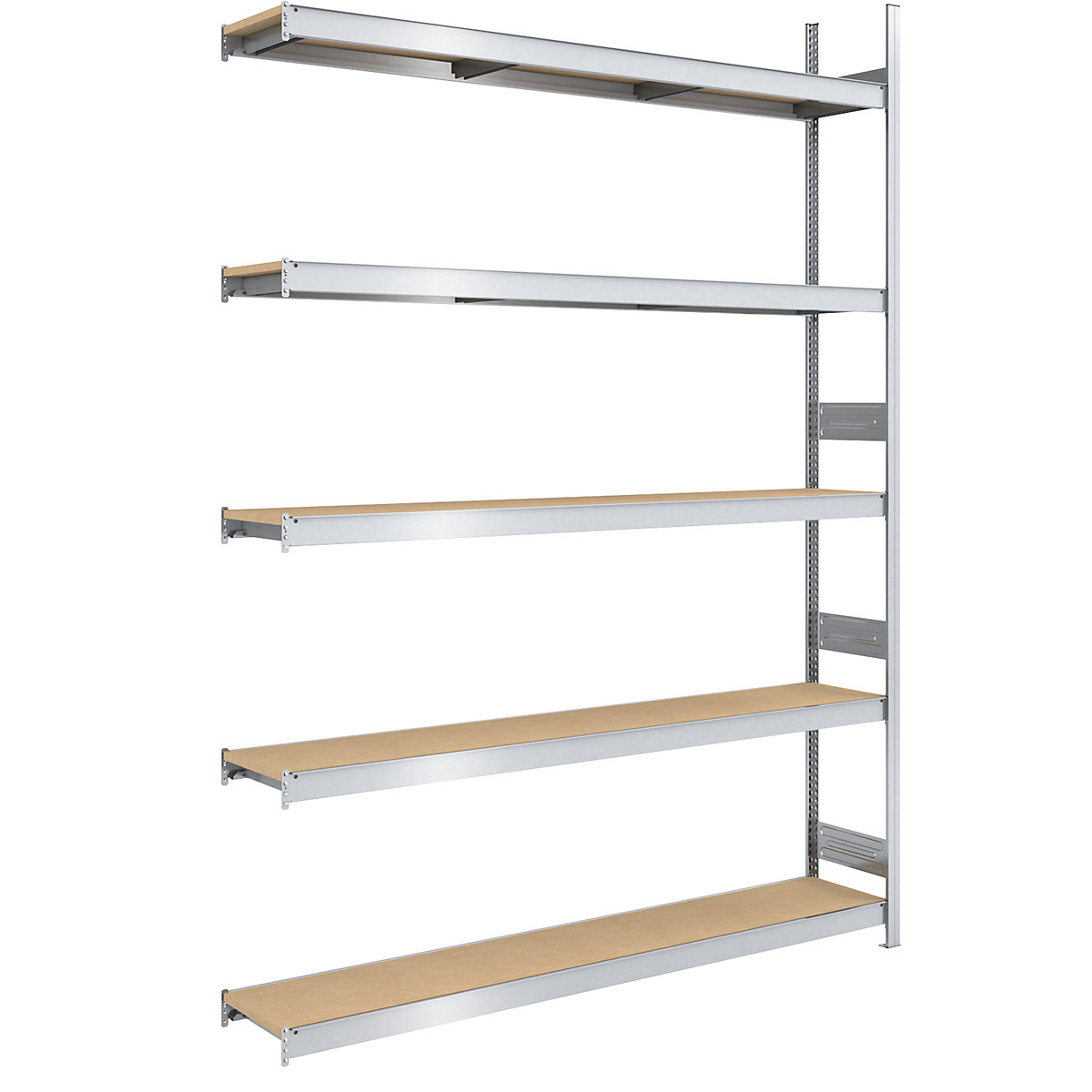 Wide span boltless shelf unit chipboard panels - hofe