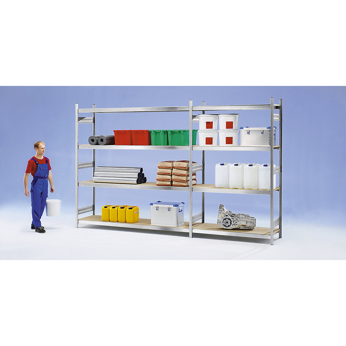 Wide span boltless shelf unit chipboard panels – hofe (Product illustration 3)-2