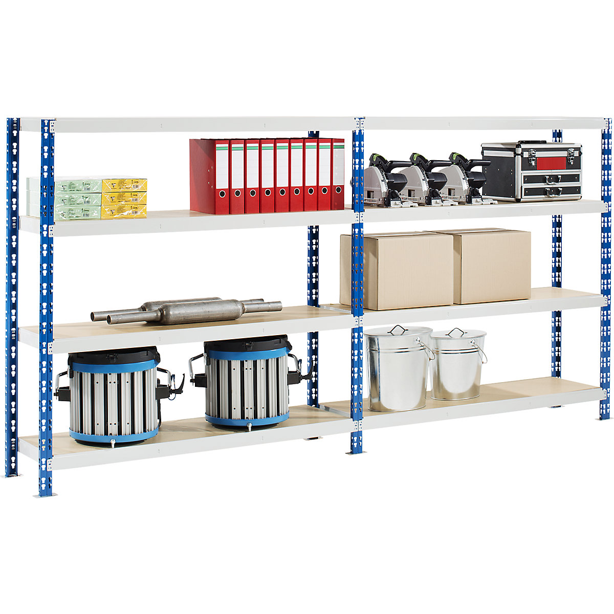 Wide span boltless shelf unit – eurokraft basic (Product illustration 2)-1