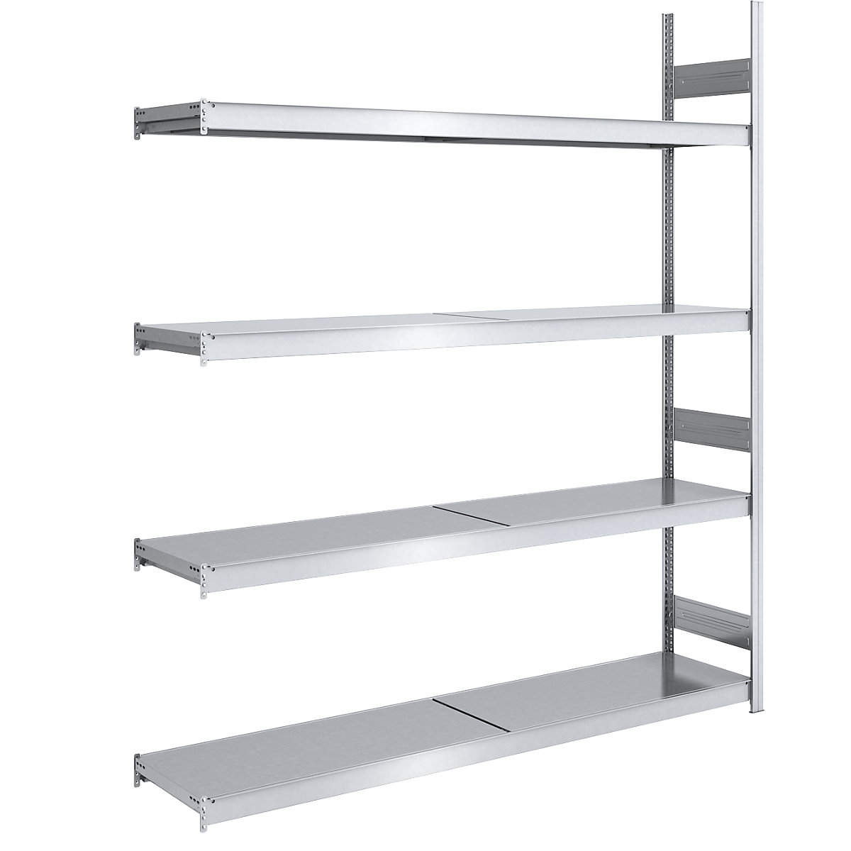 Wide span boltless shelving unit with steel shelves - hofe