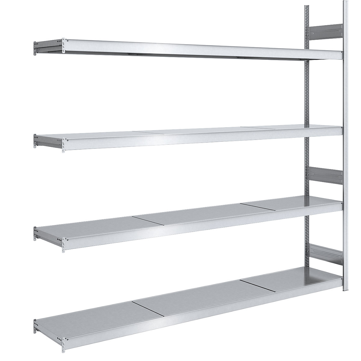 Wide span boltless shelving unit with steel shelves - hofe