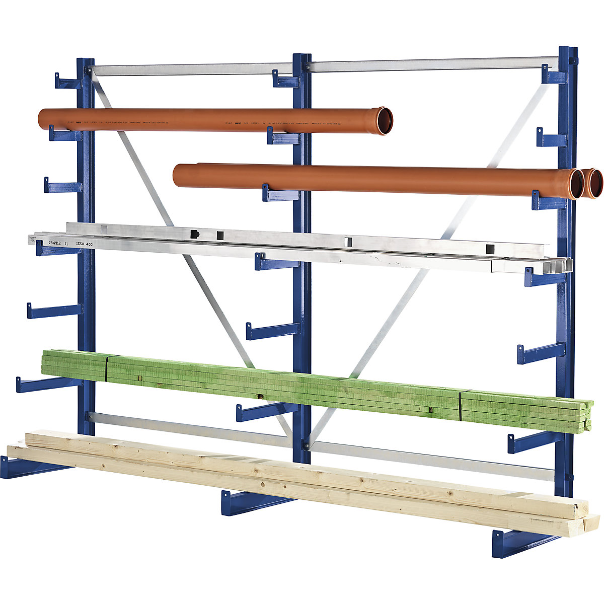 Cantilever racking unit with cantilever arms which taper towards the top – eurokraft pro (Product illustration 2)-1