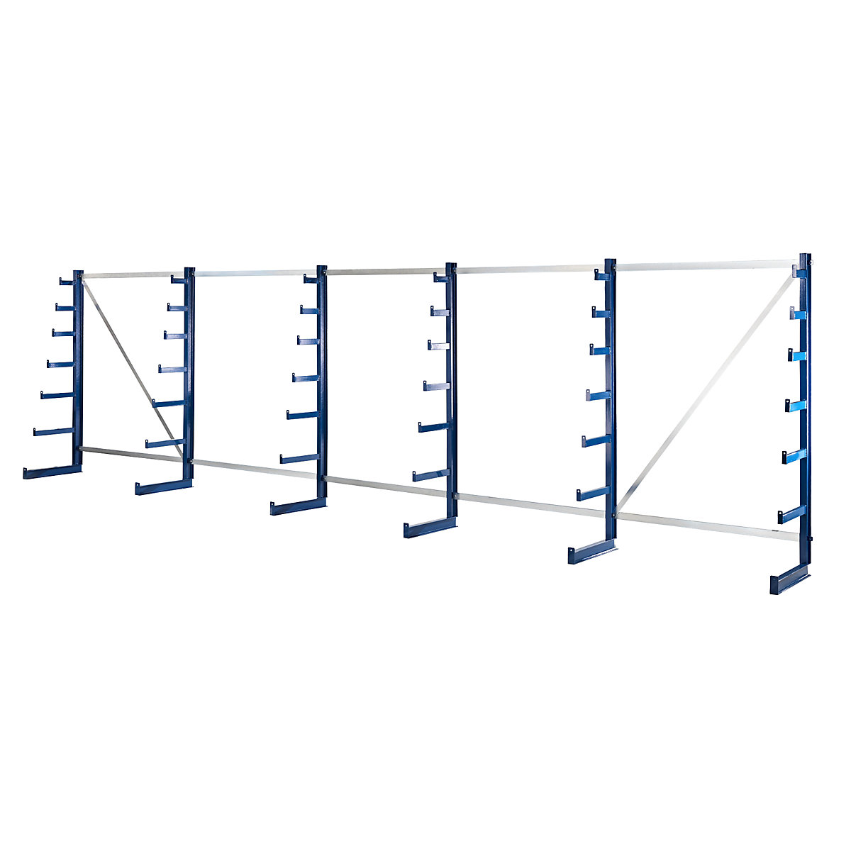 Cantilever racking unit with cantilever arms which taper towards the top - eurokraft pro