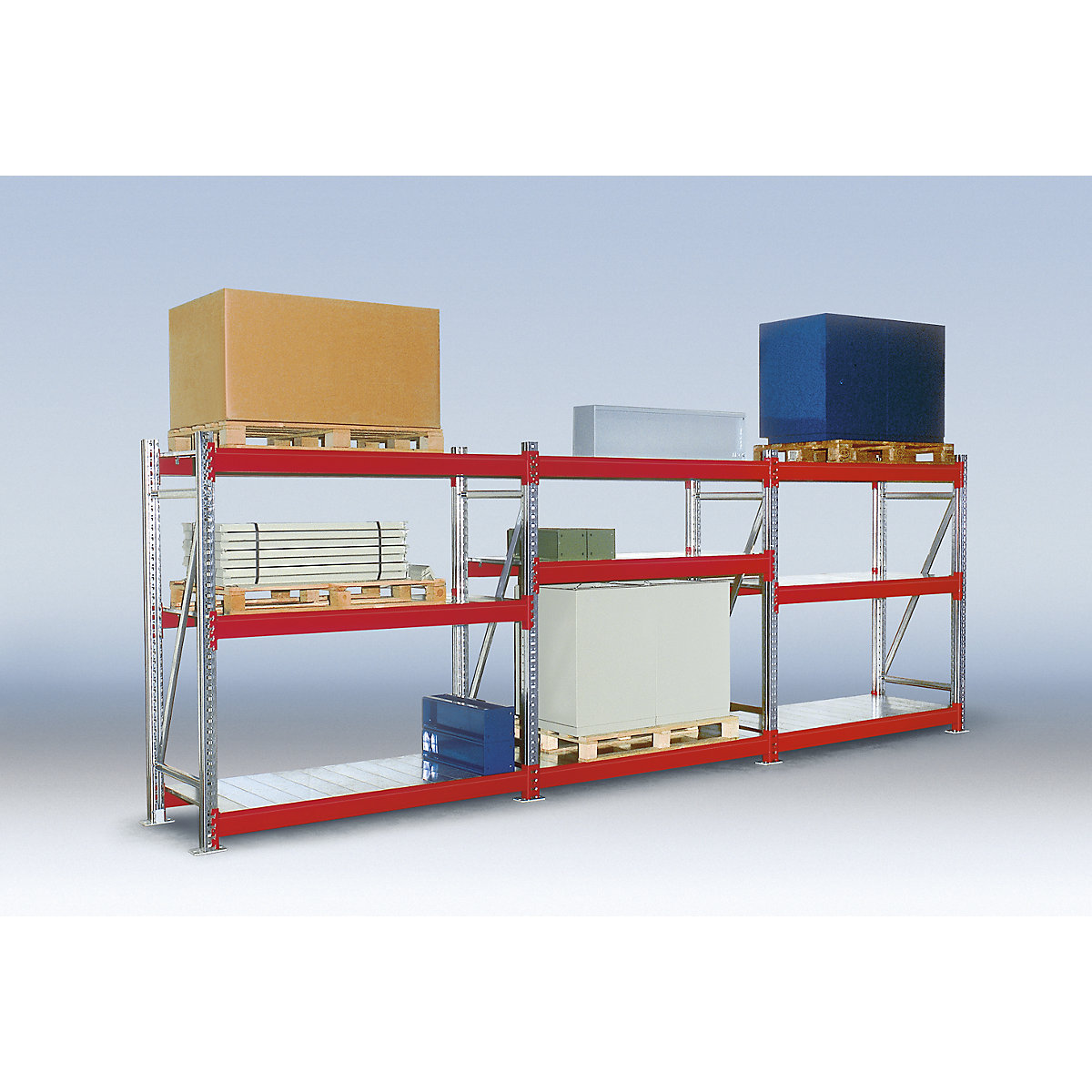Heavy-load shelving support frames – eurokraft pro