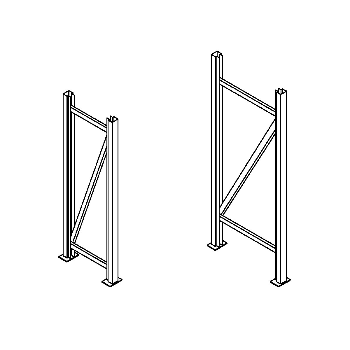 Heavy-load shelving support frames – eurokraft pro (Product illustration 2)-1