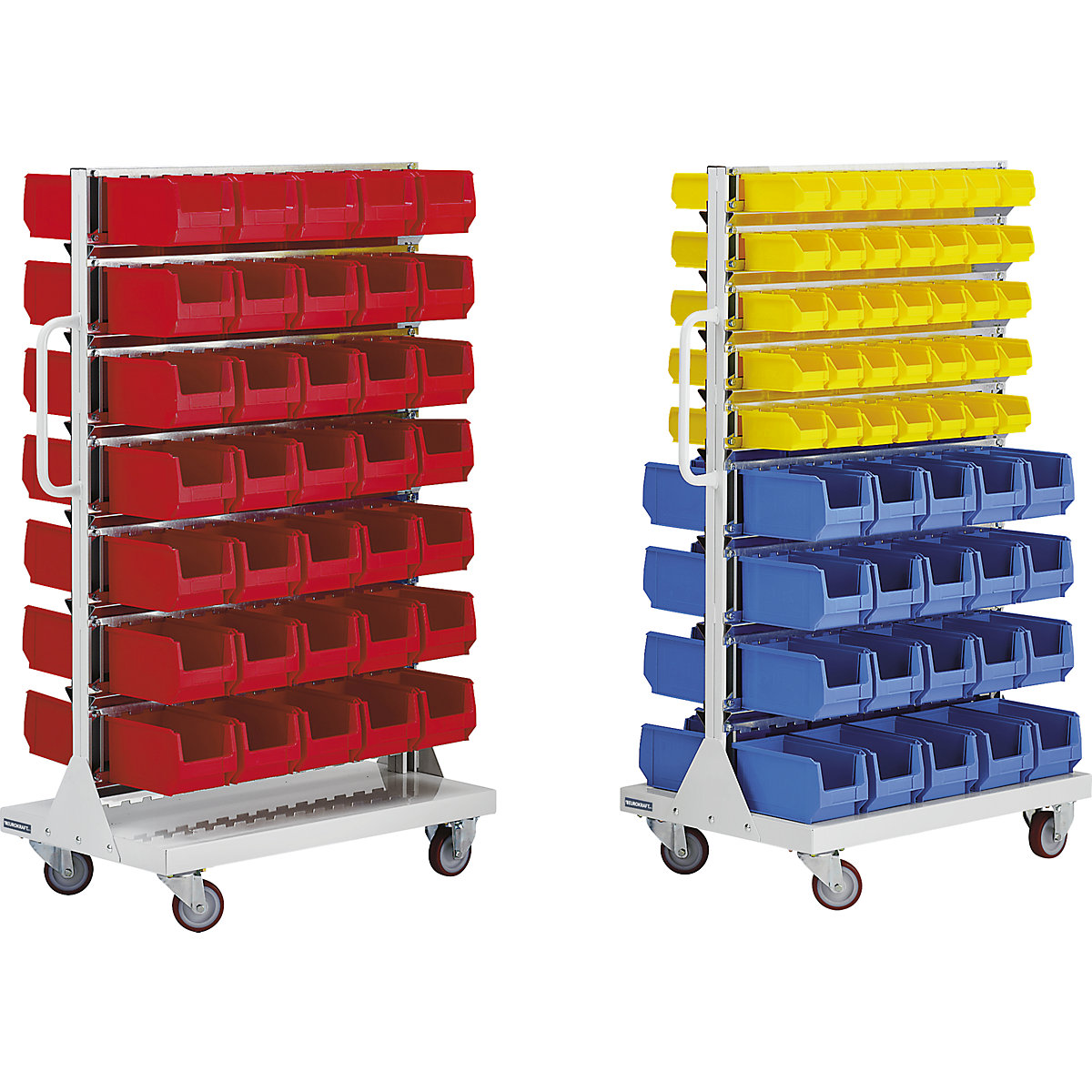 Mobile rack with open fronted storage bins – eurokraft pro (Product illustration 2)-1