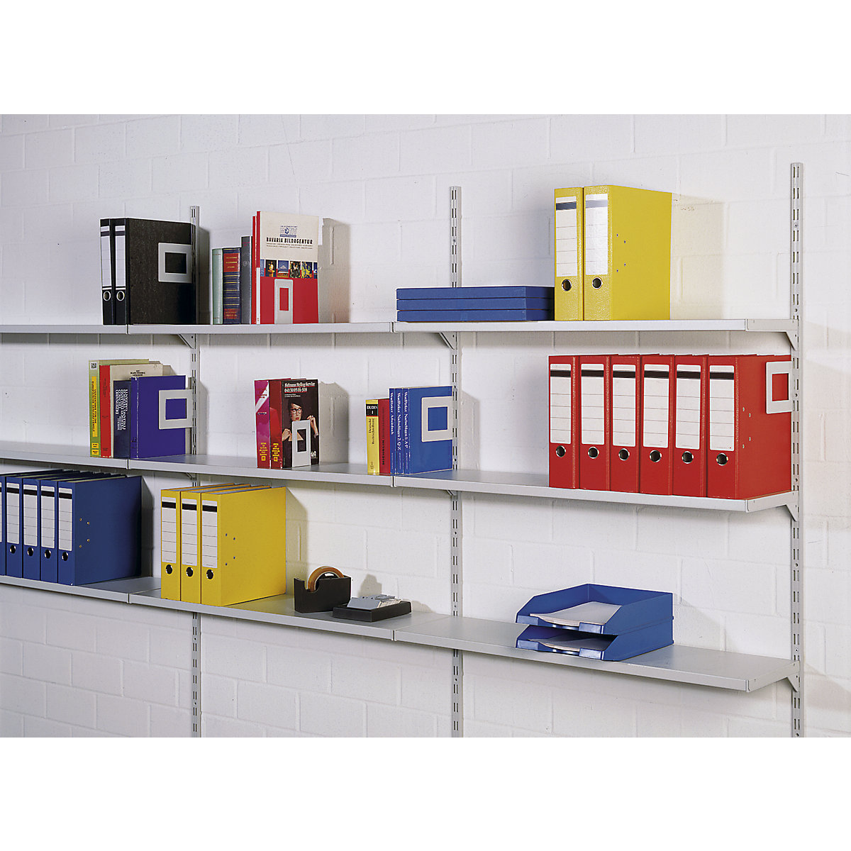 Wall shelf unit shelves incl. console brackets – hofe (Product illustration 2)-1