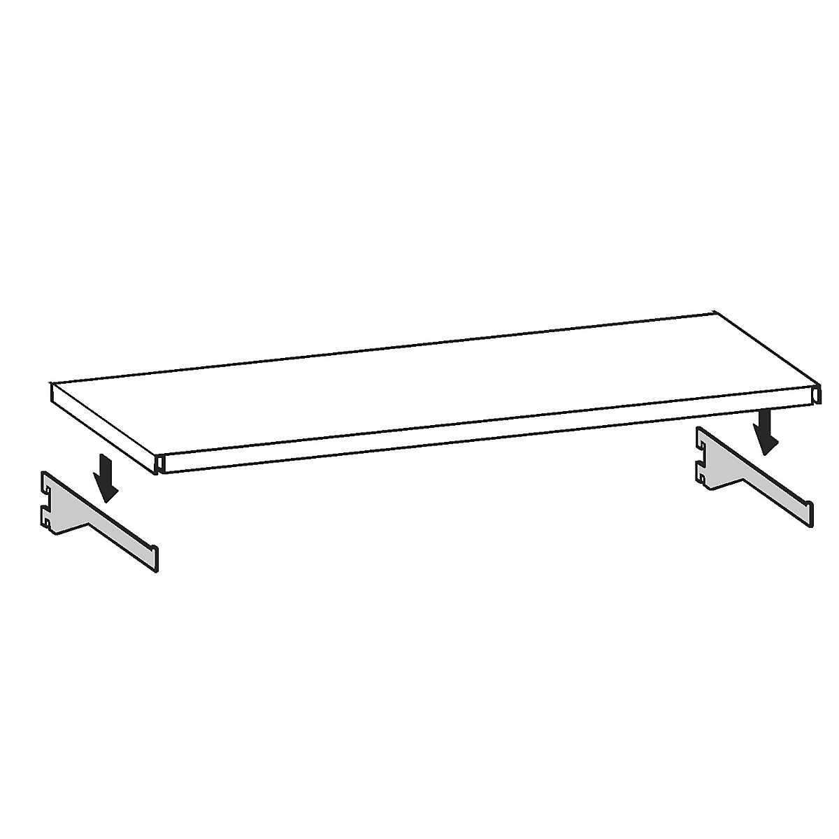 Wall shelf unit shelves incl. console brackets – hofe (Product illustration 3)-2