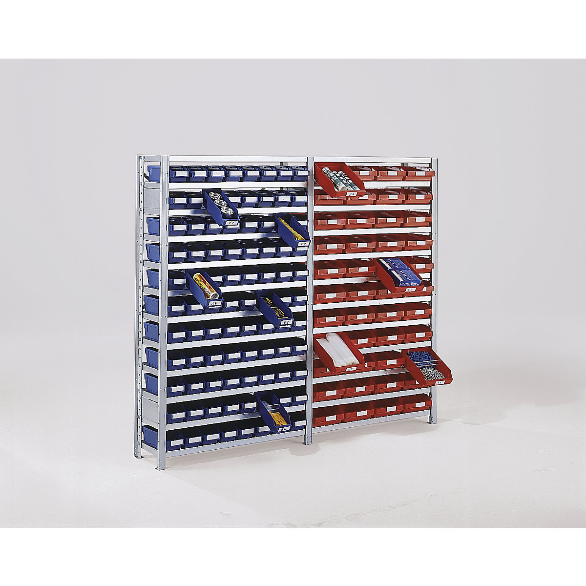 Boltless shelving unit with shelf bins – STEMO (Product illustration 3)-2