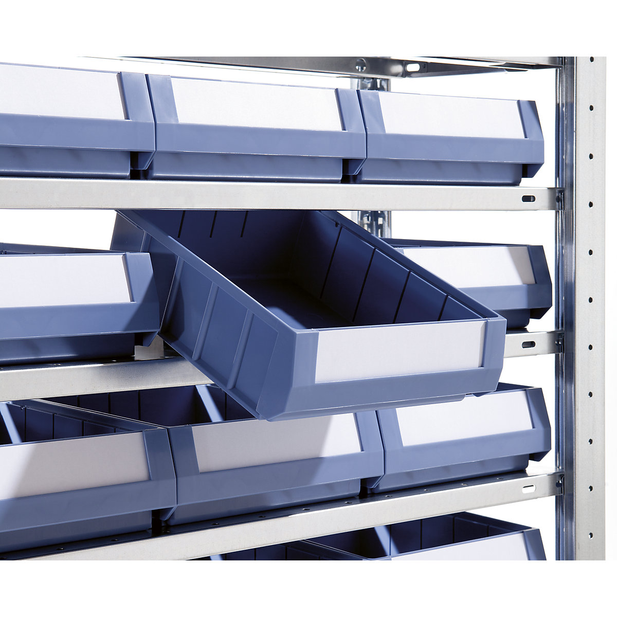 Boltless shelving unit with shelf bins – eurokraft pro (Product illustration 3)-2