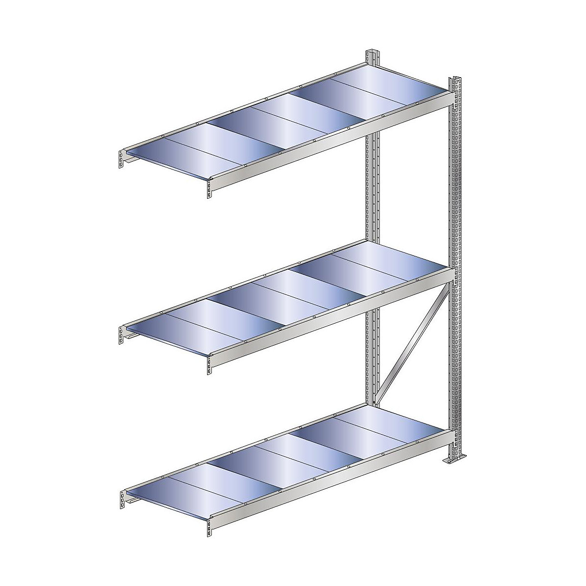 Wide span shelf unit, shelf load 500 kg – SCHULTE