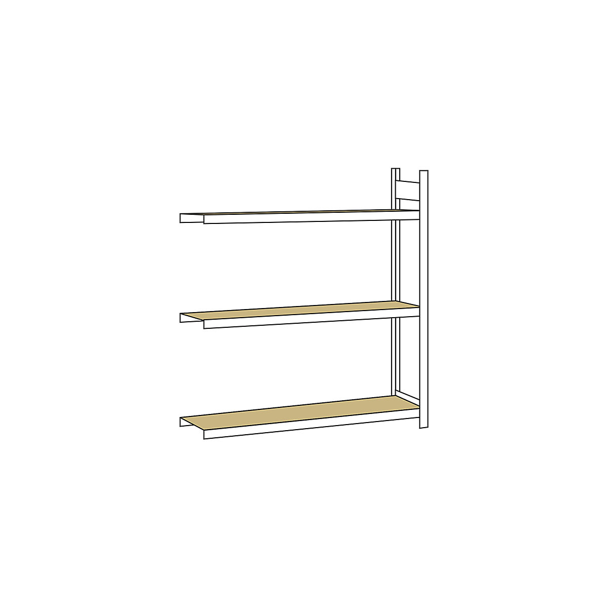 Wide span shelf unit, with moulded chipboard, height 2000 mm – SCHULTE