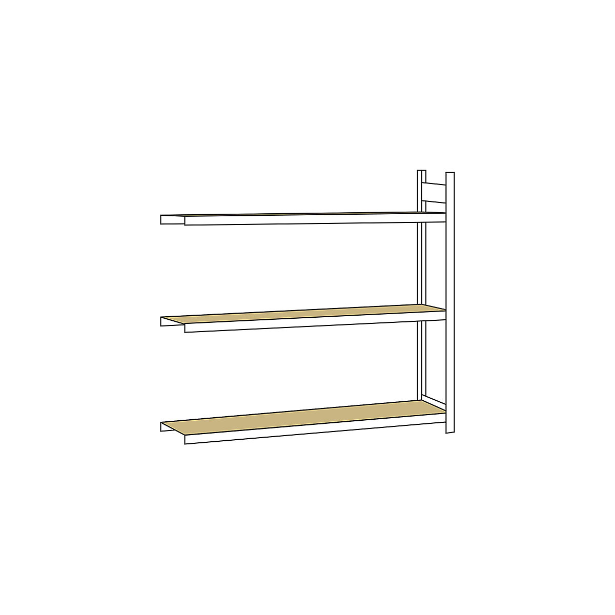 Wide span shelf unit, with moulded chipboard, height 2000 mm - SCHULTE