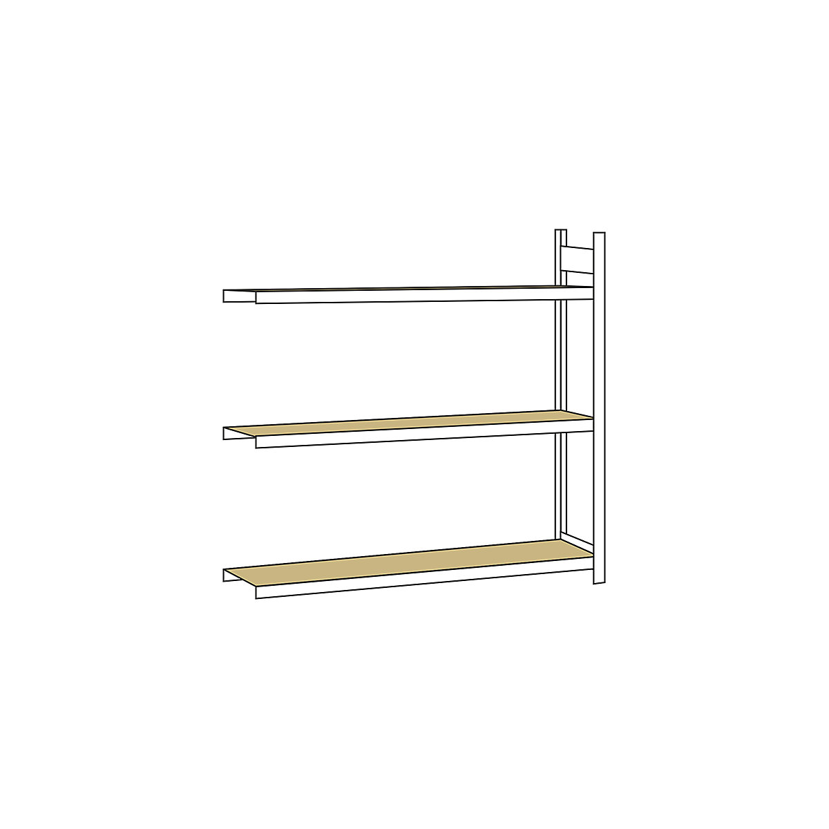 Wide span shelf unit, with moulded chipboard, height 2000 mm - SCHULTE