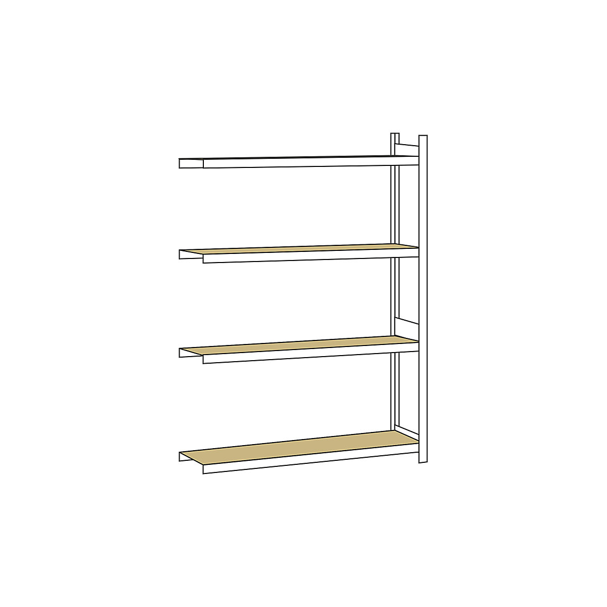 Wide span shelf unit, with moulded chipboard, height 2500 mm - SCHULTE