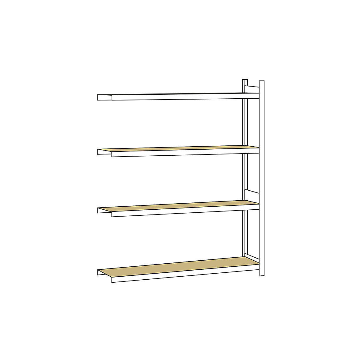Wide span shelf unit, with moulded chipboard, height 2500 mm - SCHULTE