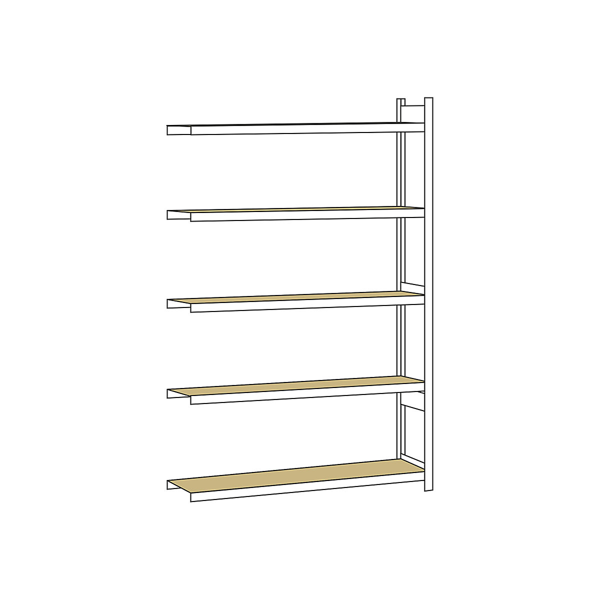 Wide span shelf unit, with moulded chipboard, height 3000 mm - SCHULTE
