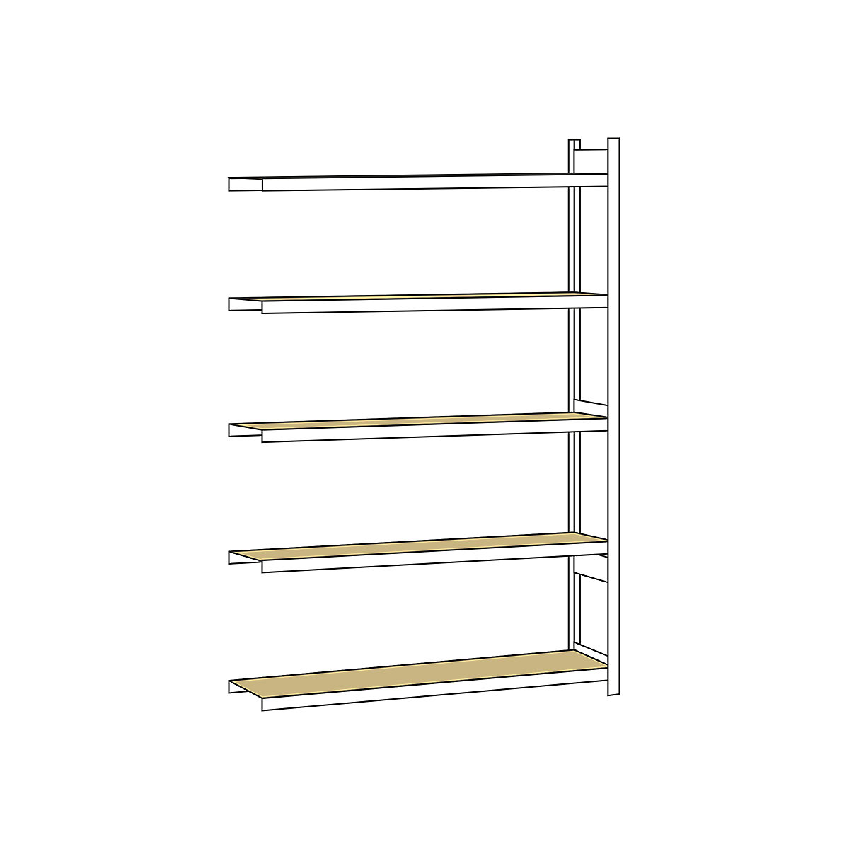 Wide span shelf unit, with moulded chipboard, height 3000 mm - SCHULTE