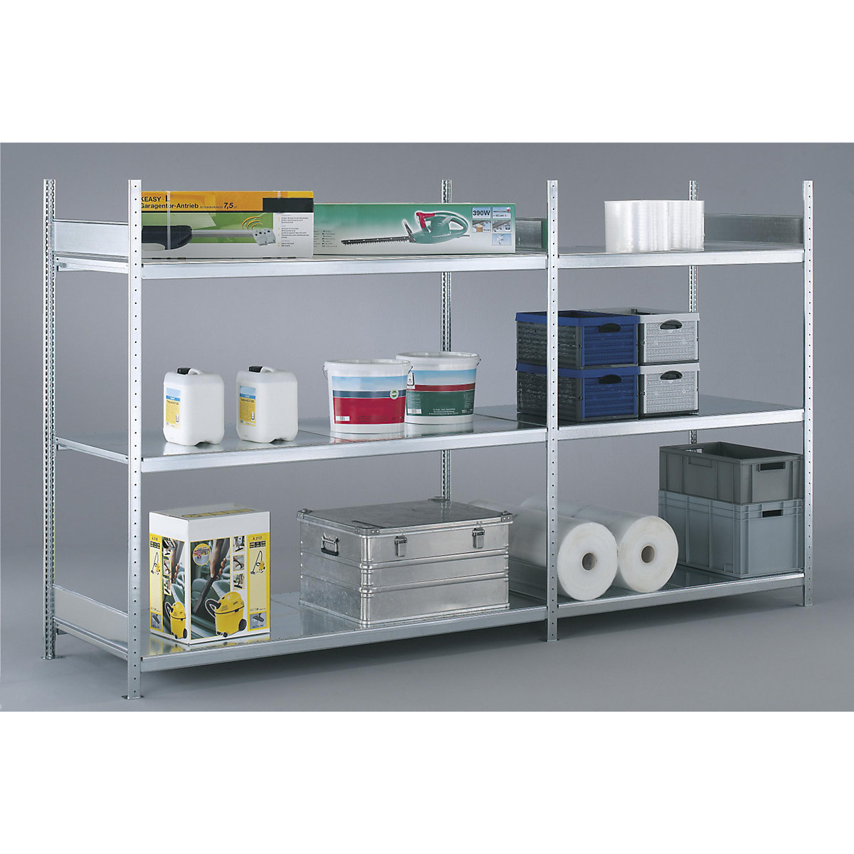 Wide span shelf unit, with steel shelf, height 2000 mm – SCHULTE (Product illustration 2)-1