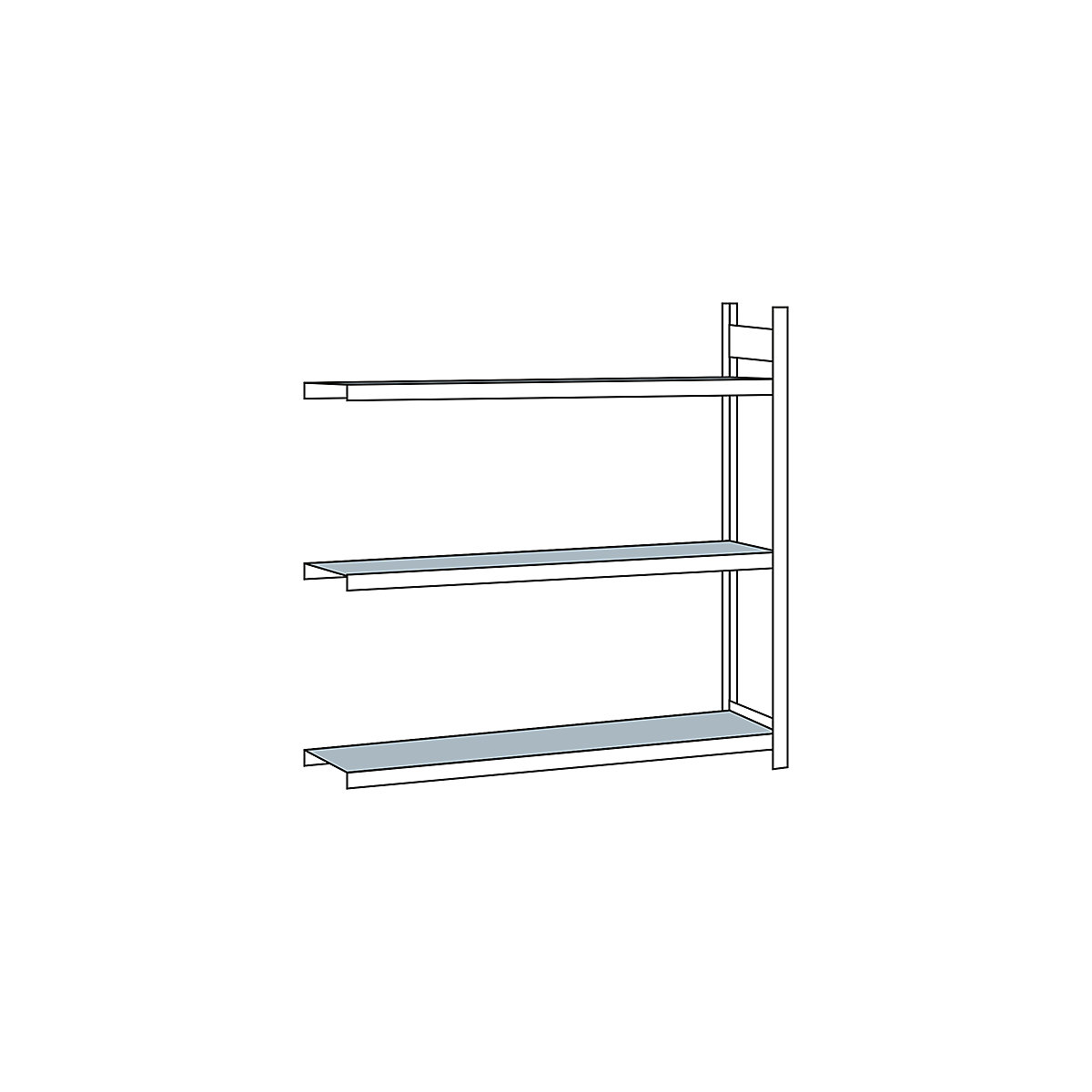 Wide span shelf unit, with steel shelf, height 2000 mm – SCHULTE