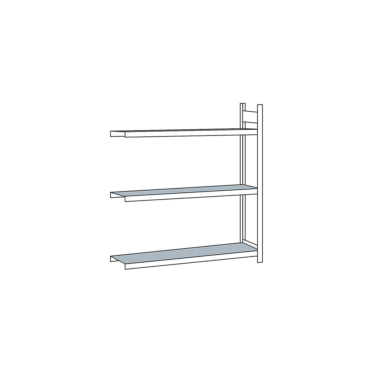 Wide span shelf unit, with steel shelf, height 2000 mm - SCHULTE
