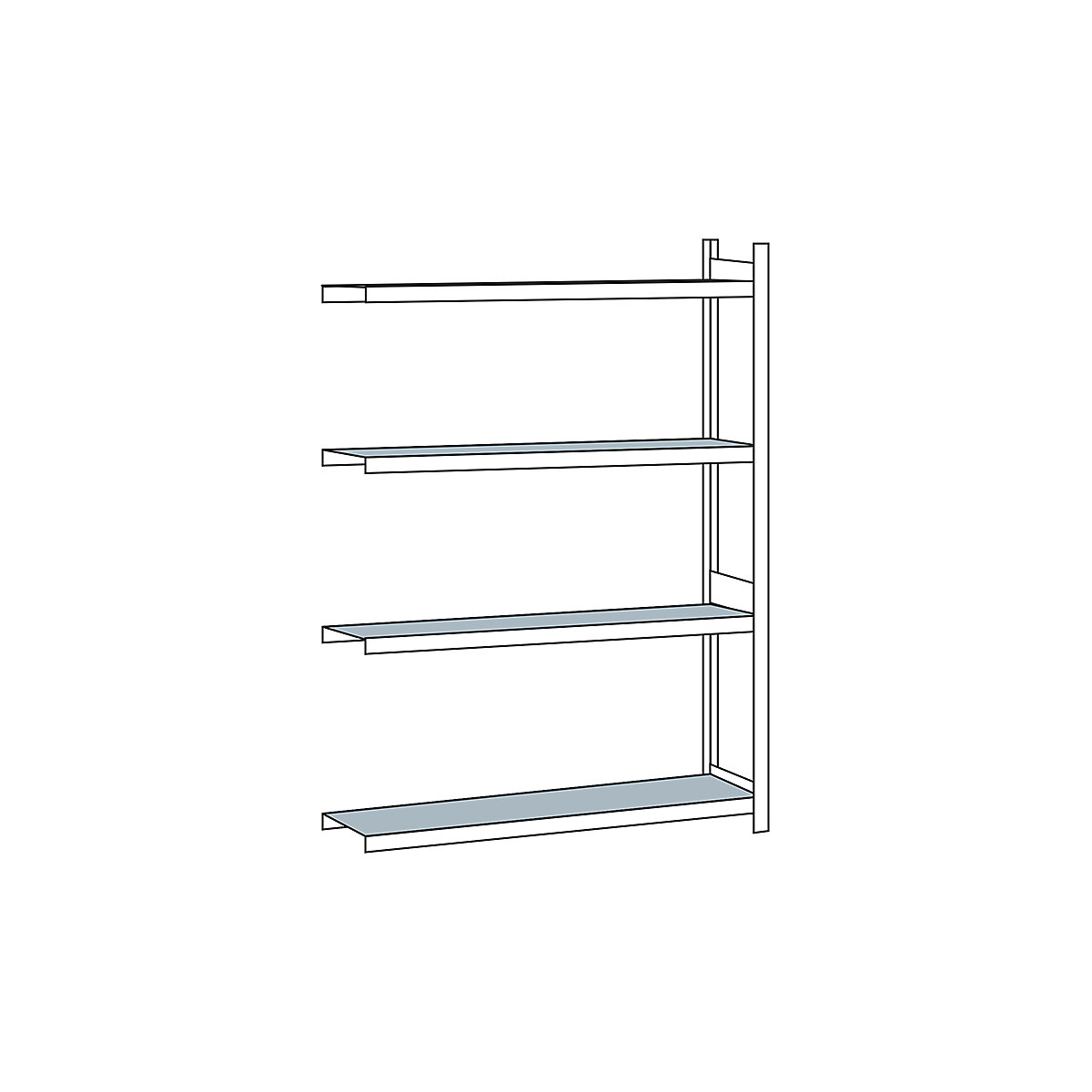 Wide span shelf unit, with steel shelf, height 2500 mm - SCHULTE