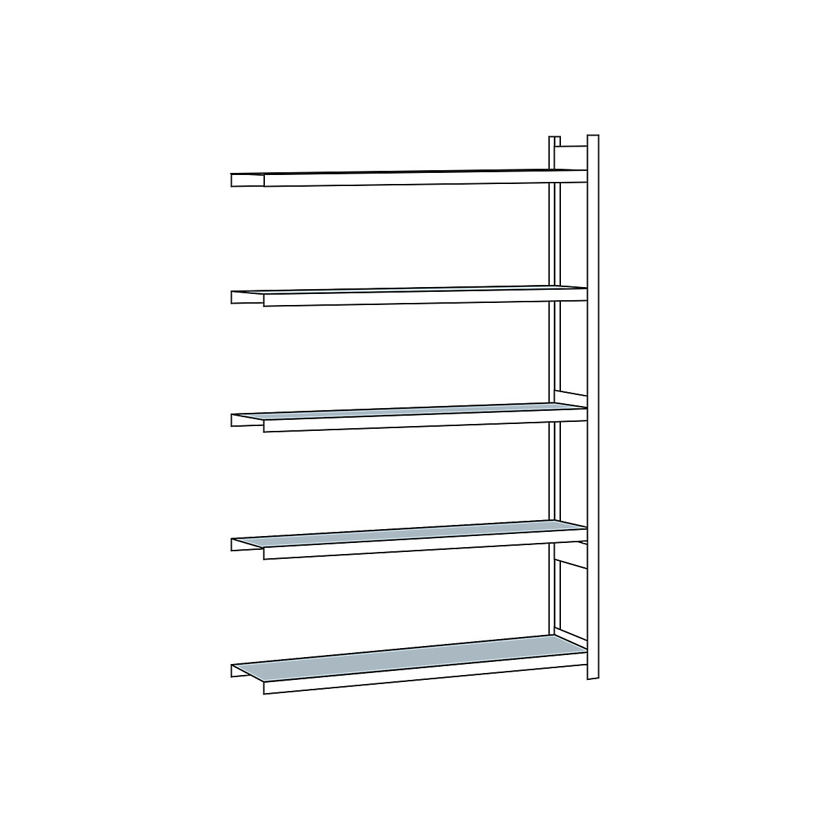 Wide span shelf unit, with steel shelf, height 3000 mm - SCHULTE