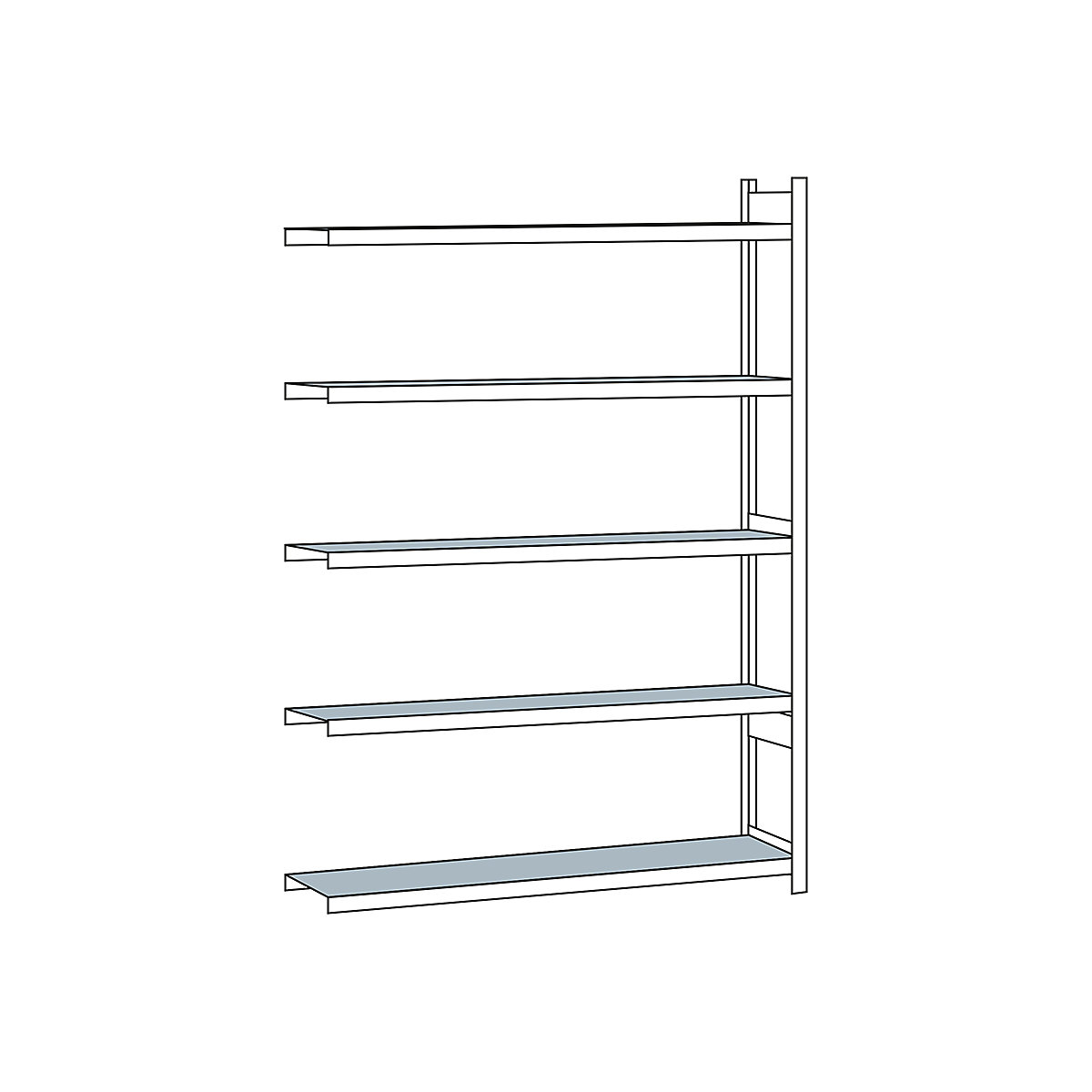 Wide span shelf unit, with steel shelf, height 3000 mm - SCHULTE