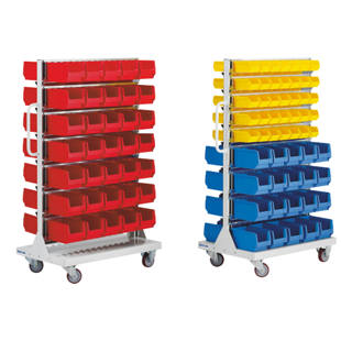 Mobile rack with open fronted storage bins - M1001109 ...