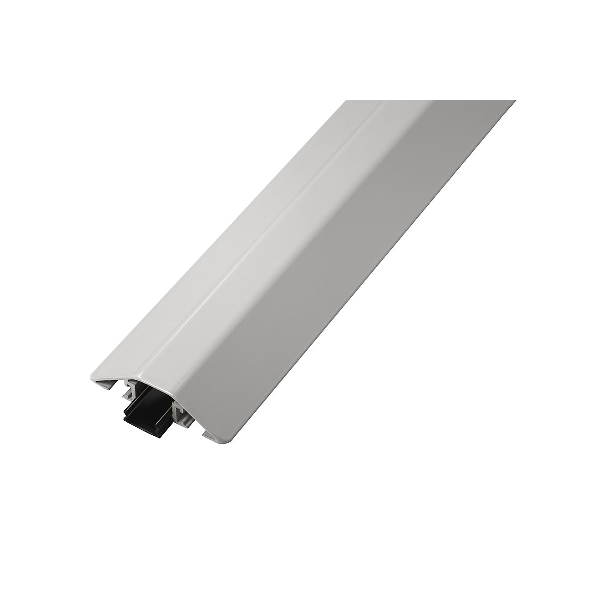 Gaine protège-câbles en aluminium – EHA, L x l x h 1500 x 80 x 20 mm, gris clair, à l'unité-0