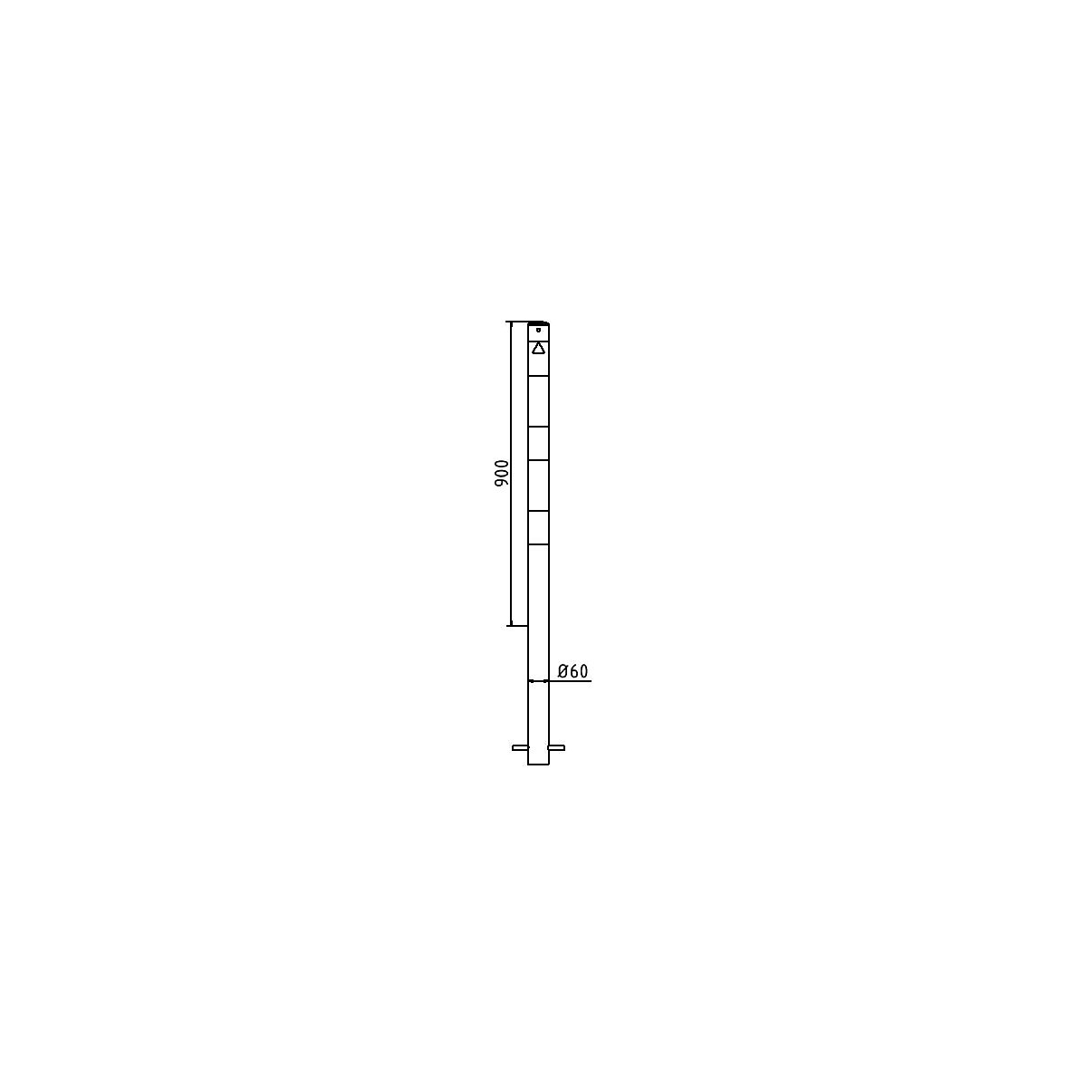 Potelet de délimitation, Ø 60 mm, blanc / rouge – Schake (Illustration du produit 2)-1