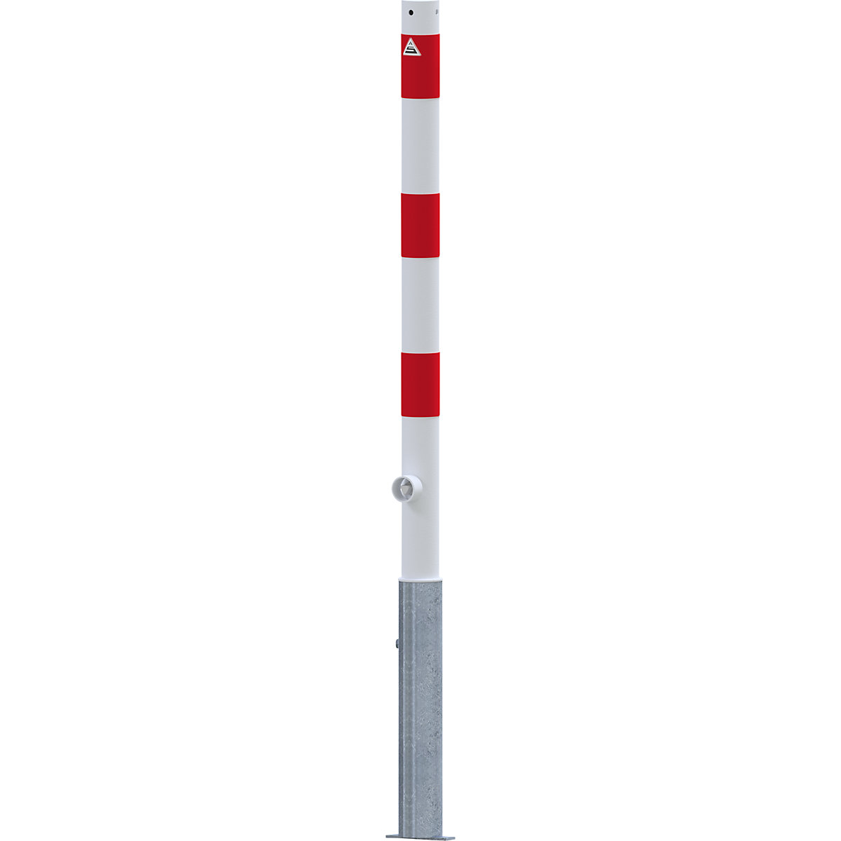 Potelet de délimitation, Ø 60 mm, blanc / rouge – Schake (Illustration du produit 2)-1